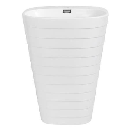 Streamline 23.6 in. Solid Surface Resin Freestanding Basin In Glossy White K-1486-24